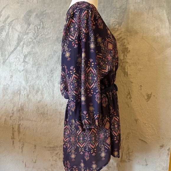 Maurices Aztec Tribal Floral Bohemian V-Neck Blouse Wmn’s Sz L - Picture 6 of 11